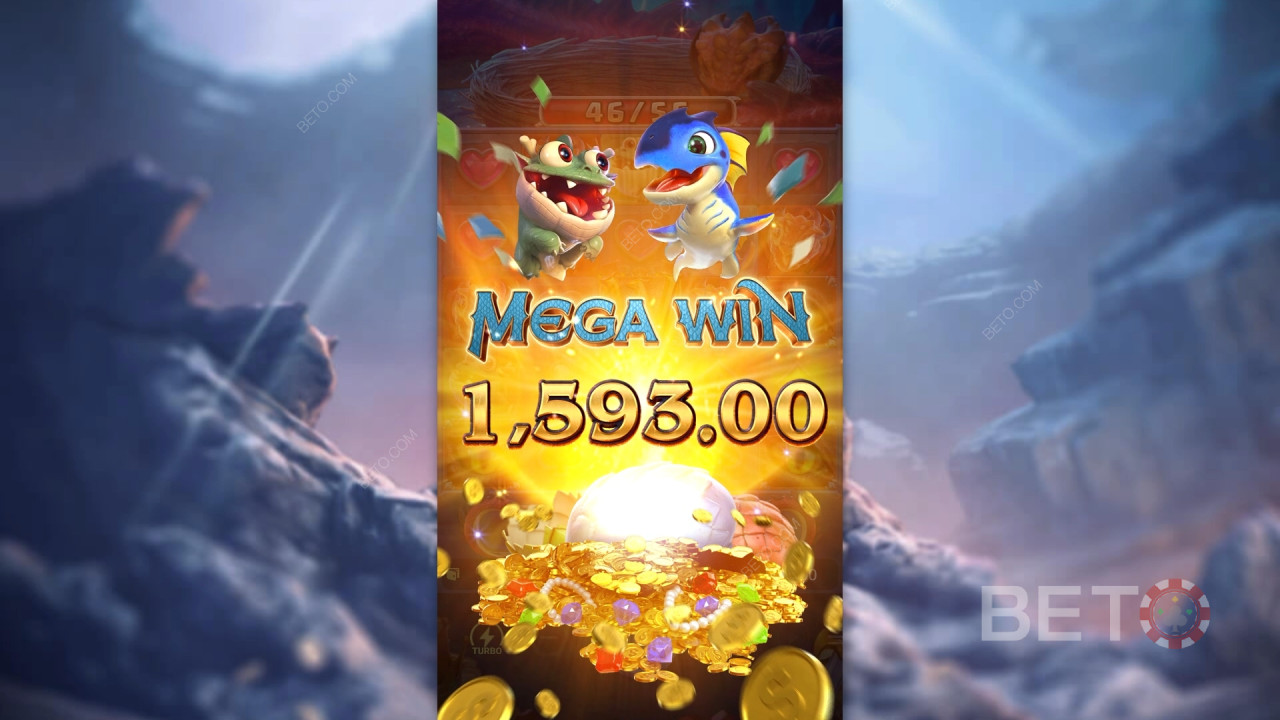 Câștigă 2.500x pariul tău în jocul ca la aparate online Dragon Hatch 2!