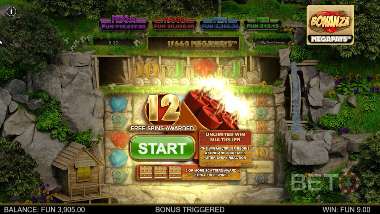 Prinderea a cel puțin 4 simboluri Scatter declanșează modul Free Spins și funcțiile sale bonus.