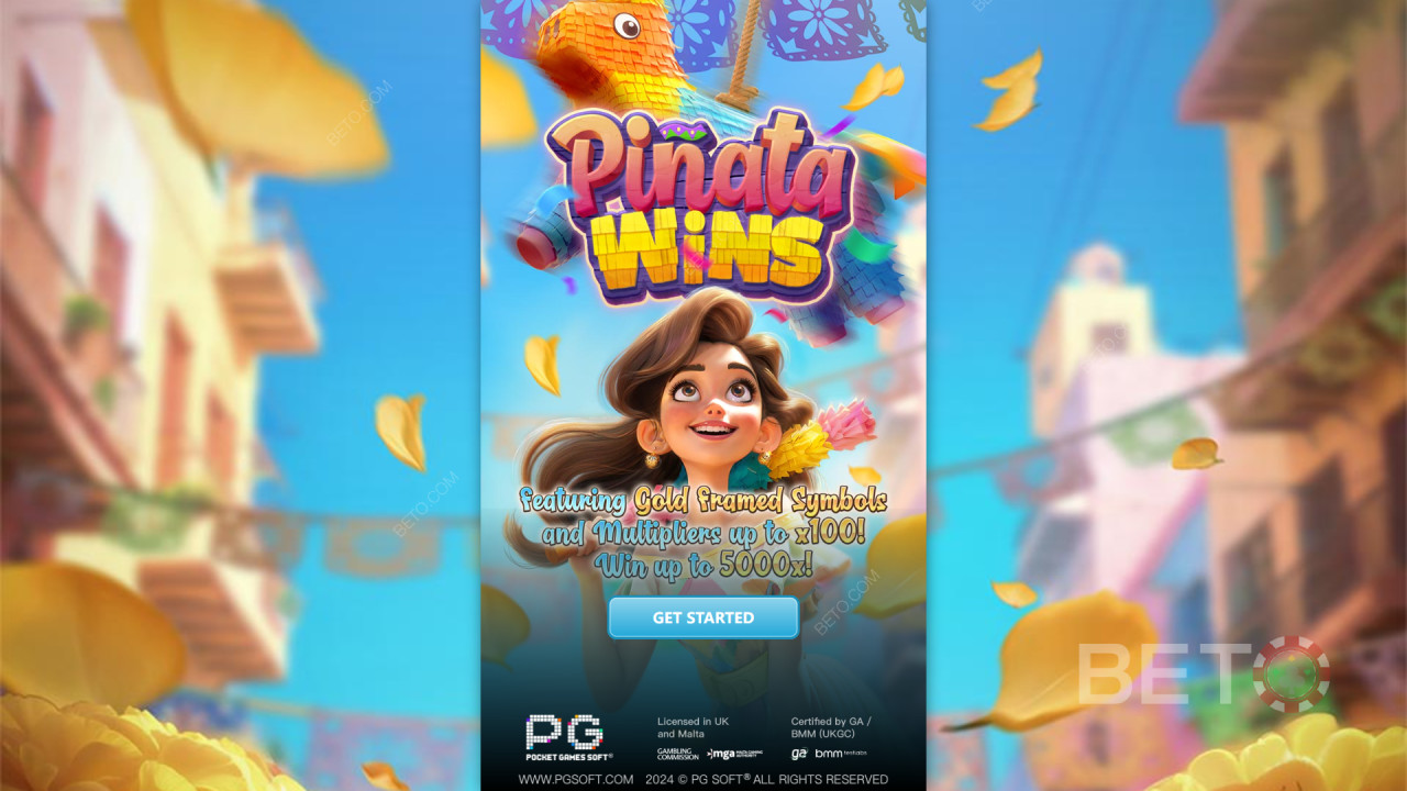 Câștigă 5.000x pariul tău în jocul ca la aparate online Pinata Wins!
