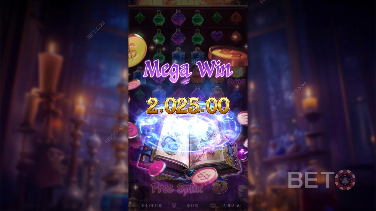 Câștigă 10.000x pariul tău în jocul ca la aparate Mystic Potion!