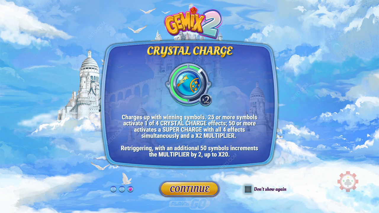 Încarcă contorul cu simboluri câștigătoare și declanșează efectele Crystal Charge în slotul Gemix 2