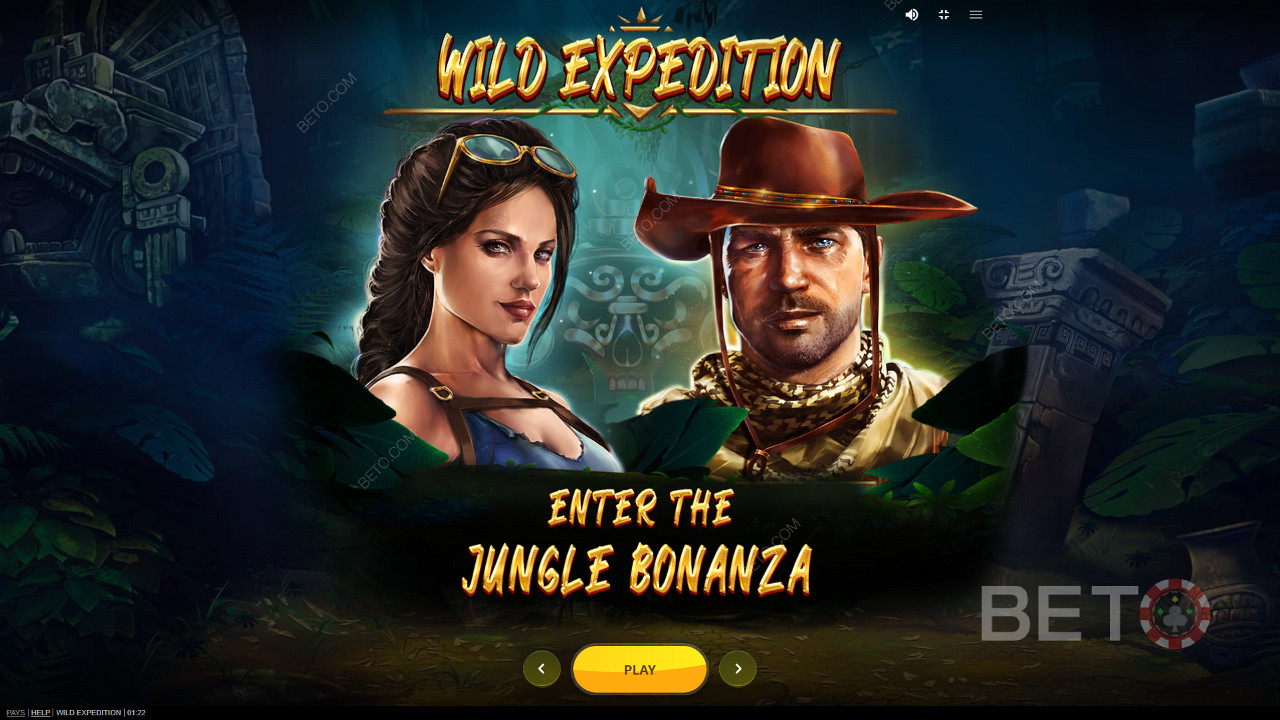 Alătură-te lui Nick și Cara în următoarea lor aventură de căutare a norocului în slotul Wild Expedition