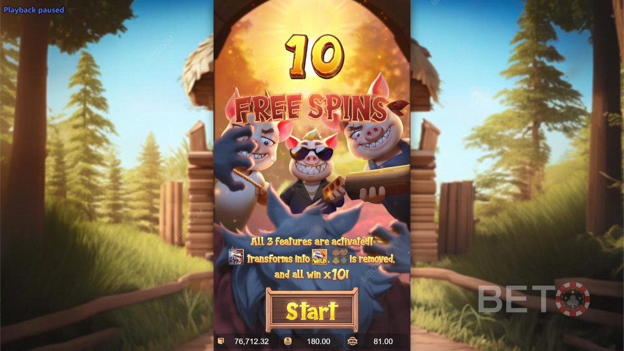 Funcțiile bonus explicate în Three Crazy Piggies de PG Soft