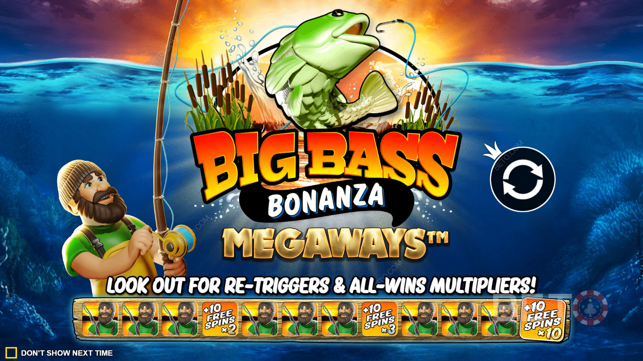 Bucură-te de reînvârtiri gratuite cu Multiplicatori de câștiguri în Big Bass Bonanza Megaways slot