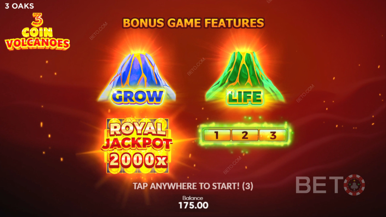 Funcțiile bonus explicate în 3 Coin Volcanoes de 3 Oaks Gaming