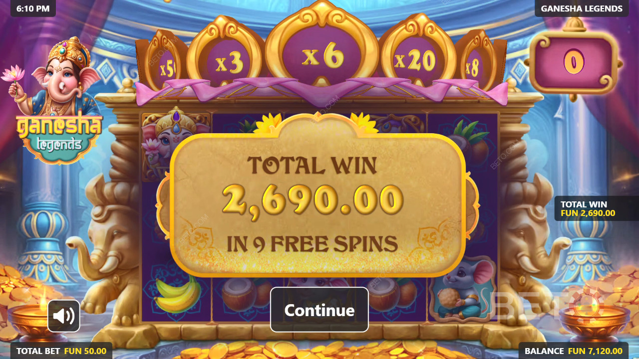 Câștigă 5.000x pariul tău în jocul ca la aparate Ganesha Legends!