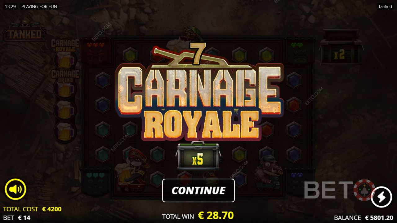 Funcții bonus explicate în Tanked de Nolimit City