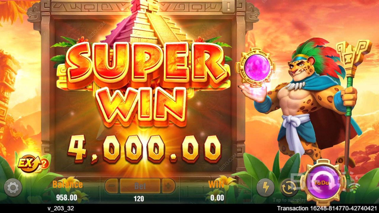 Câștigă 4.500x pariul tău în jocul ca la aparate video Lucky Jaguar!