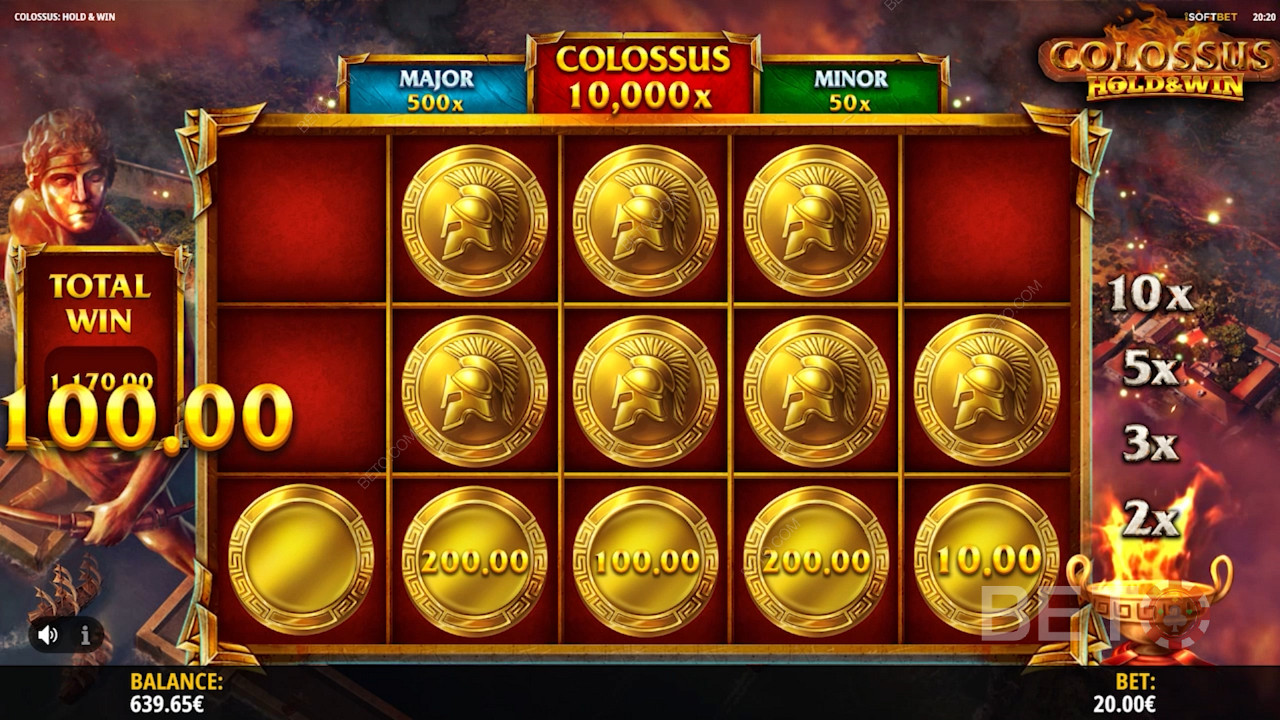 Primește recompense în bani prin monede de aur în funcția Hold and Win
