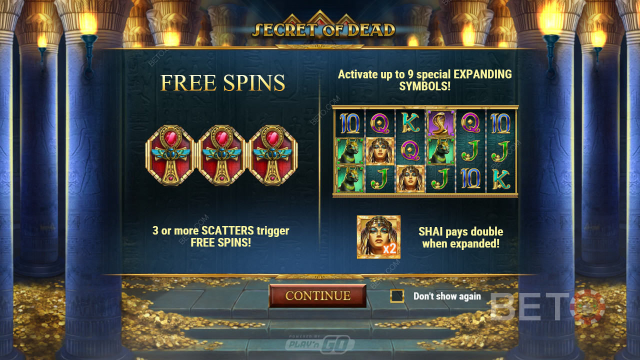 Bucură-te de rotiri gratuite și de funcția de joc de noroc în slotul Secret of Dead