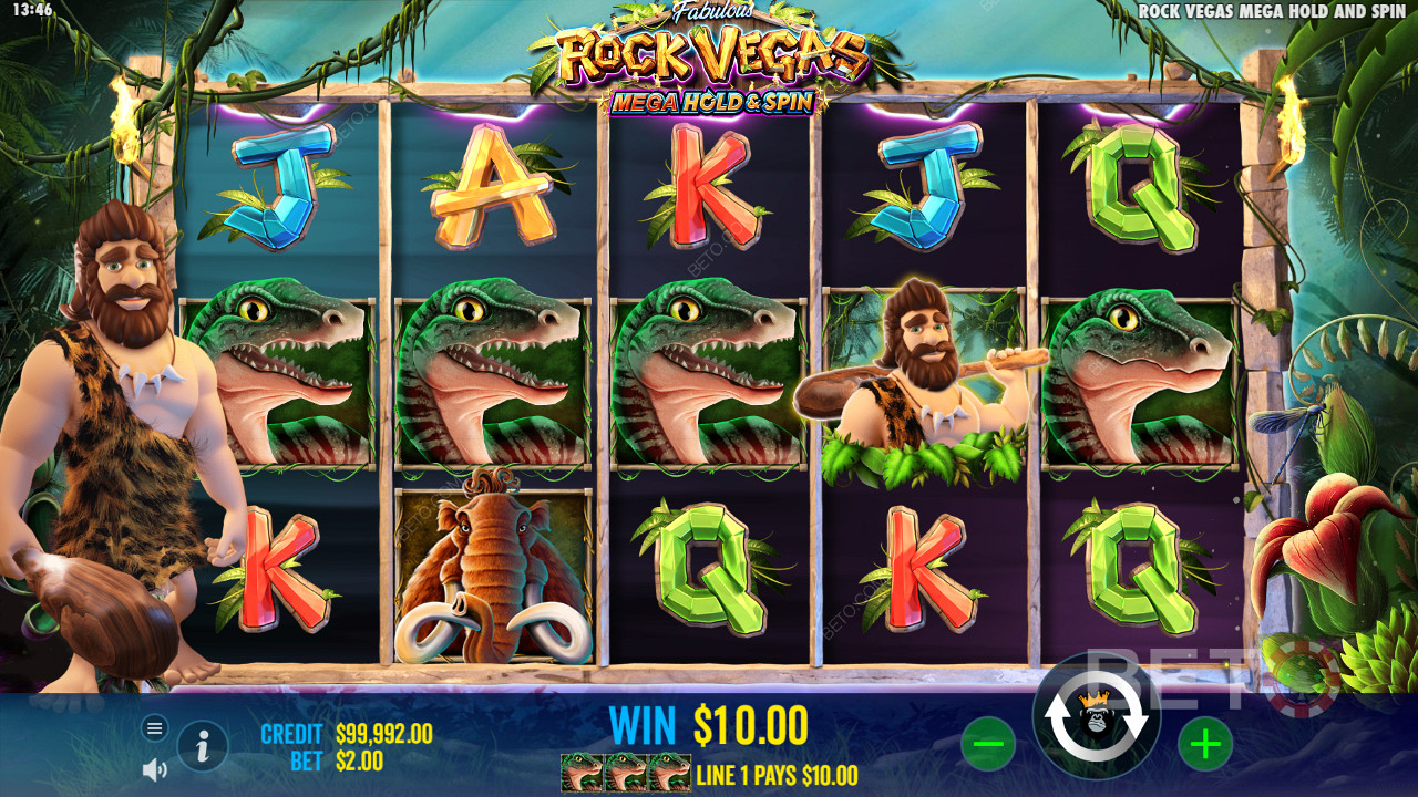 Vizitați animalele periculoase și primii oameni în slotul Rock Vegas