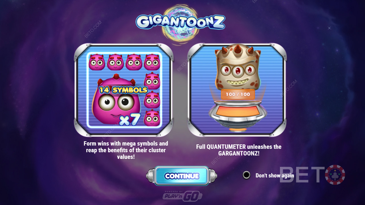 Bucură-te de simboluri Mega, 4 modificatori și câștiguri cluster în jocul de păcănele Gigantoonz