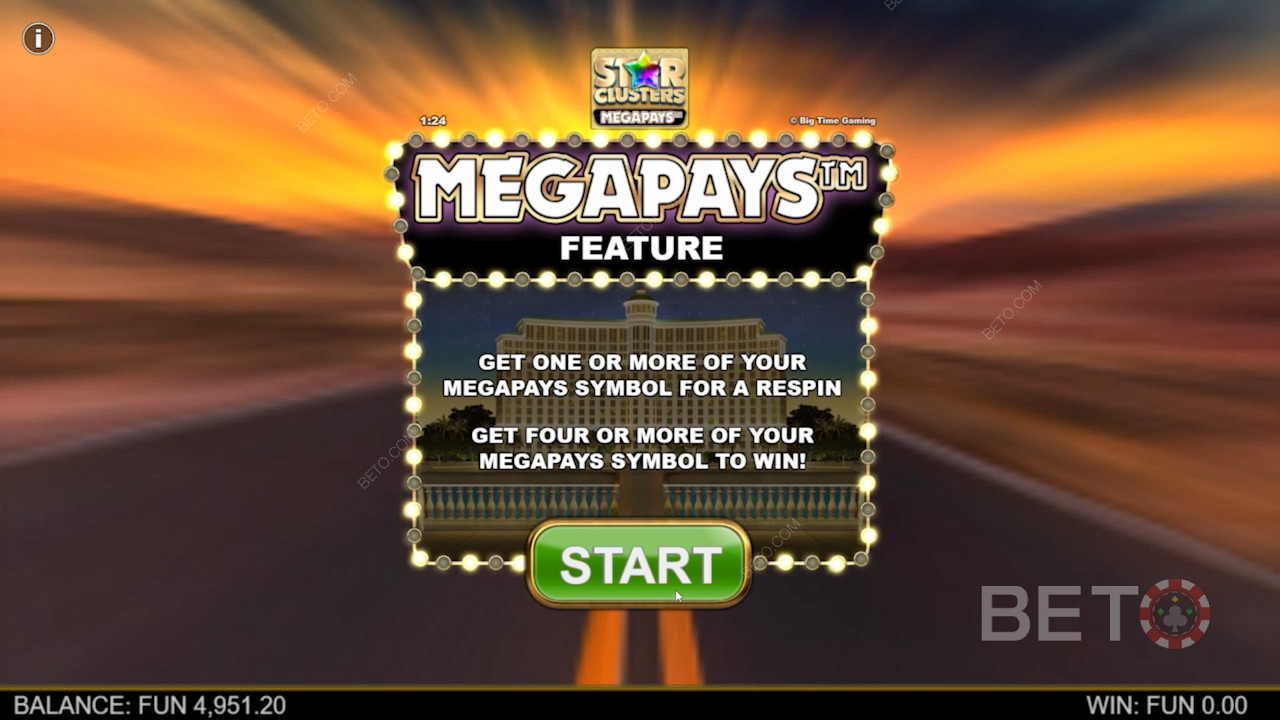 Câștigă jackpoturi prin intermediul funcției Megapays în slotul Star Clusters Megapays