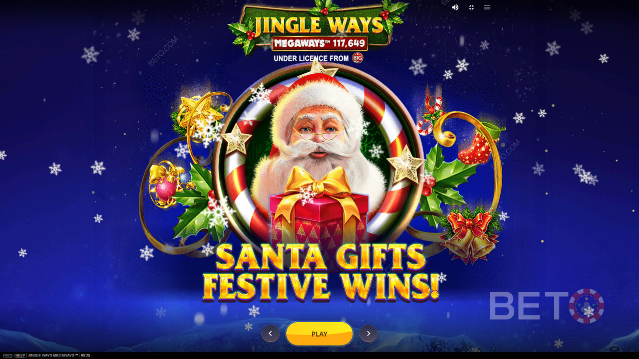 Intră în spiritul Crăciunului și bucură-te de Crăciun și primește cadouri în slotul Jingle Way Megaways.