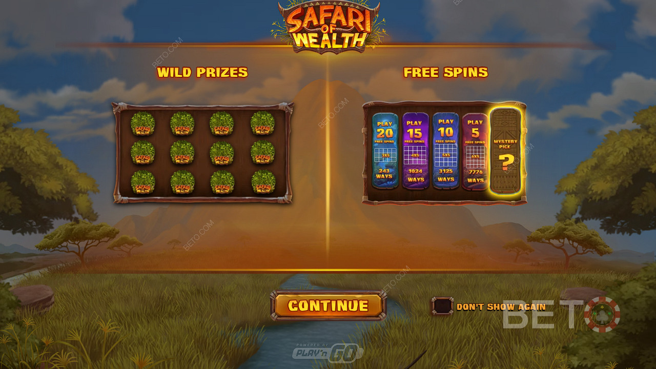 Câștigă câștiguri uriașe prin intermediul premiilor Wild și al rotirilor gratuite în jocul ca la aparate Safari of Wealth
