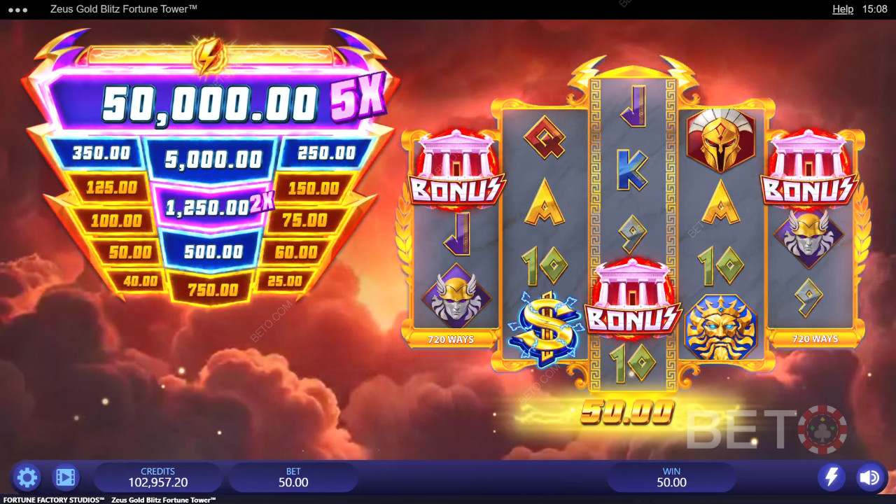 Zeus Gold Blitz Fortune Tower Review by BETO Slots