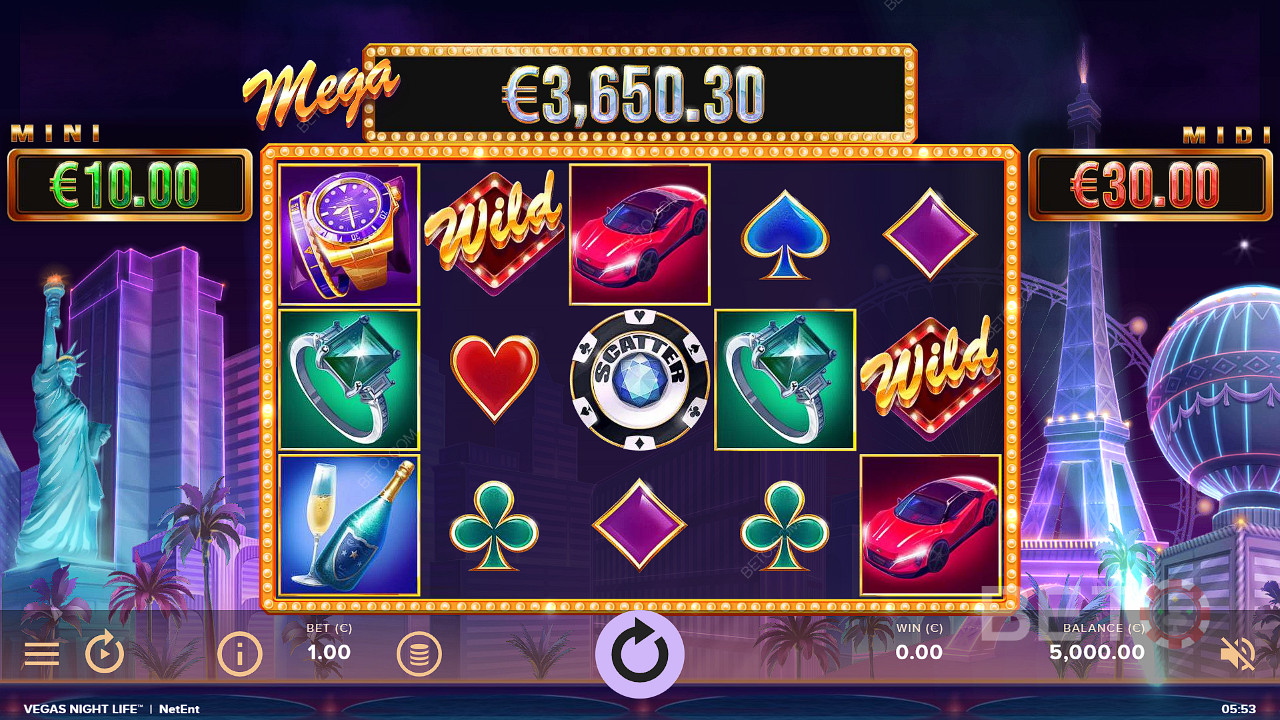 Mega Jackpotul continuă să crească în jocul de păcănele Vegas Night Life