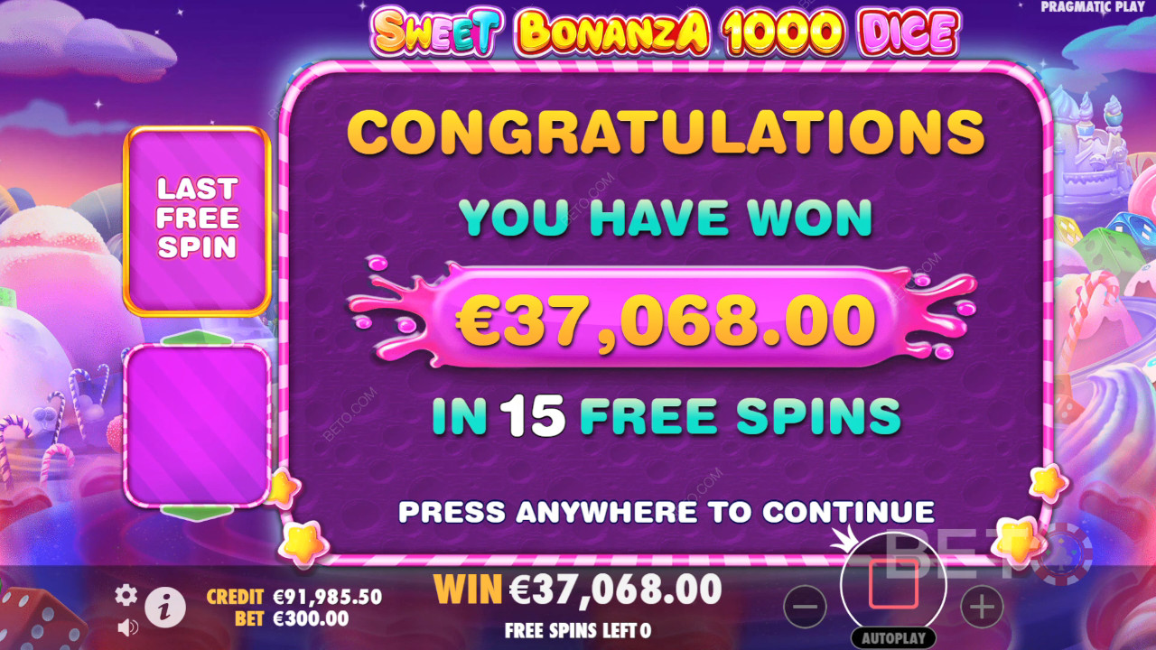 Câștigă 25,000x pariul tău în Sweet Bonanza 1000 Dice Online Slot!