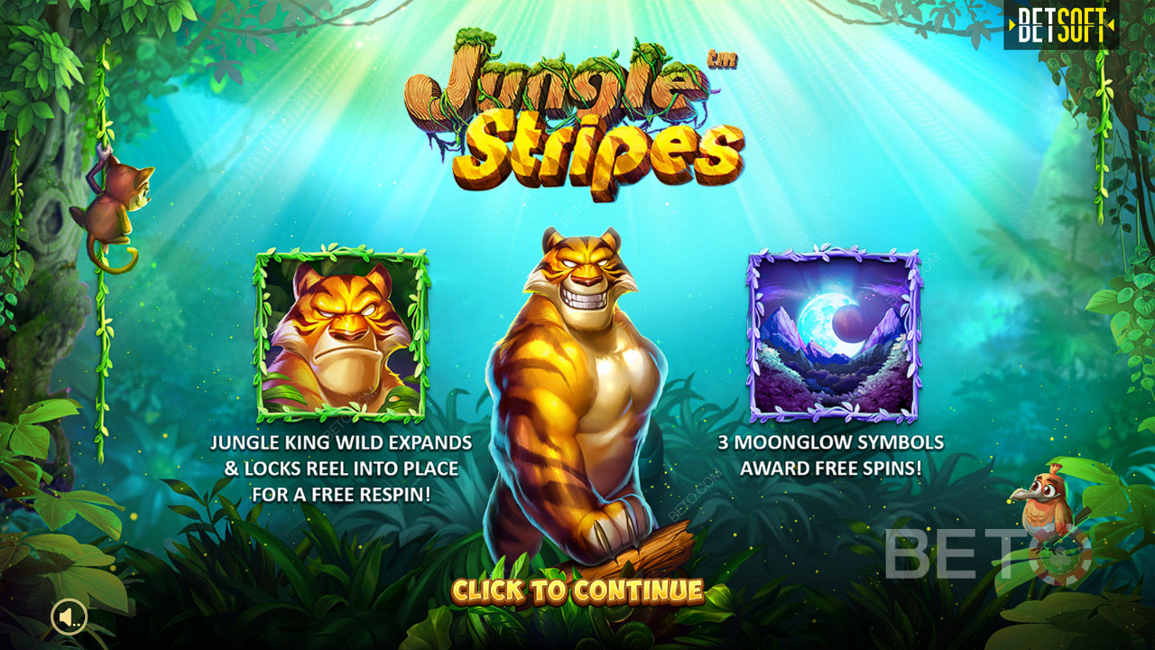 Bucură-te de Expanding Wilds, Respins și Free Spins în jocul de păcănele Jungle Stripes