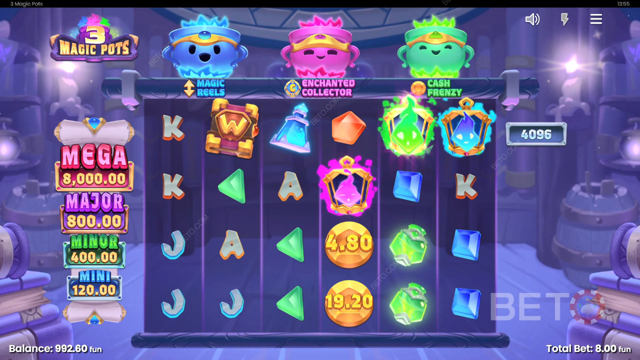 3 Magic Pots Review by BETO Slots