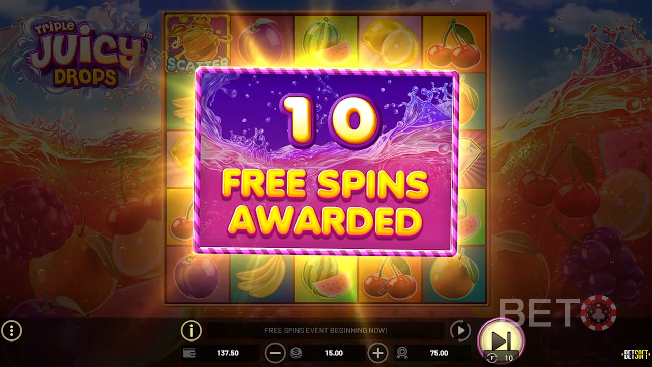 Adună 3 sau mai multe simboluri scatter pentru a obține bonusuri exclusive de la Free Spins.