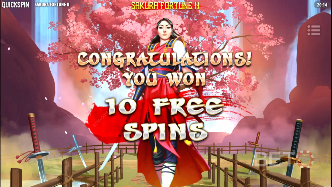 Învârtirile gratuite sunt cea mai interesantă funcție a slotului Sakura Fortune 2