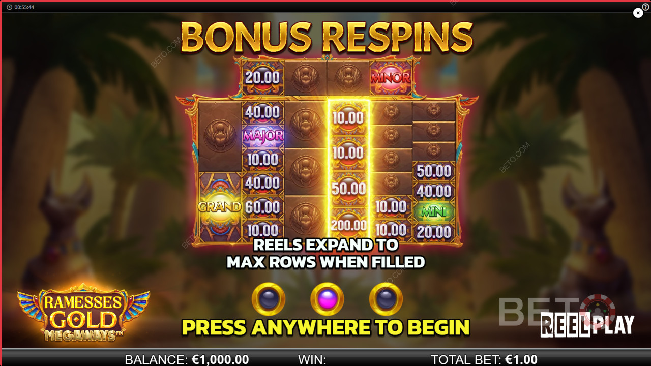 Funcțiile bonus explicate în Ramesses Gold Megaways de Reel Play
