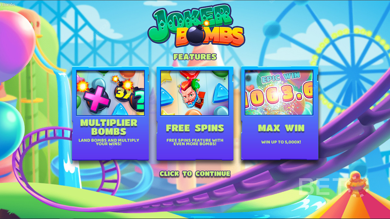 Bucură-te de Bombe Multiplicatoare, Învârtiri Gratuite și multe altele în jocul de aparate Joker Bombs