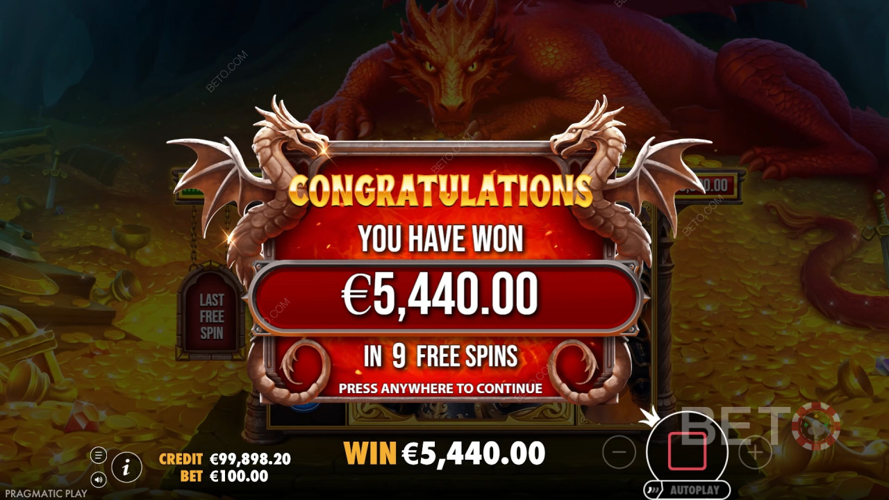 Câștigă 15.000x pariul tău în jocul ca la aparate online Sleeping Dragon!