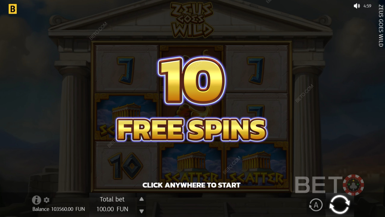 Funcțiile bonus explicate în Zeus Goes Wild de BGaming