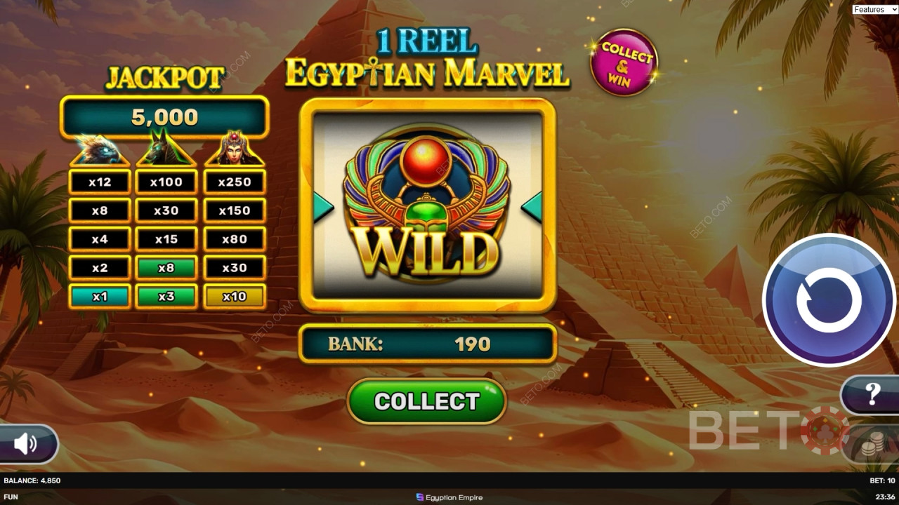 Funcțiile bonus explicate în 1 rolă - Egyptian Marvel by Spinomenal