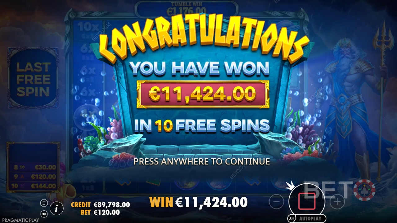 Câștigă 5.000x pariul tău în Waves of Poseidon Slot Machine!