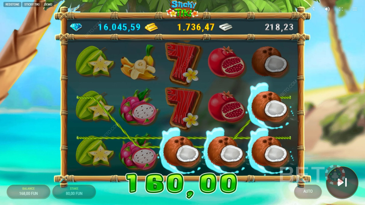 Caracteristici bonus explicate în Sticky Tiki de Redstone