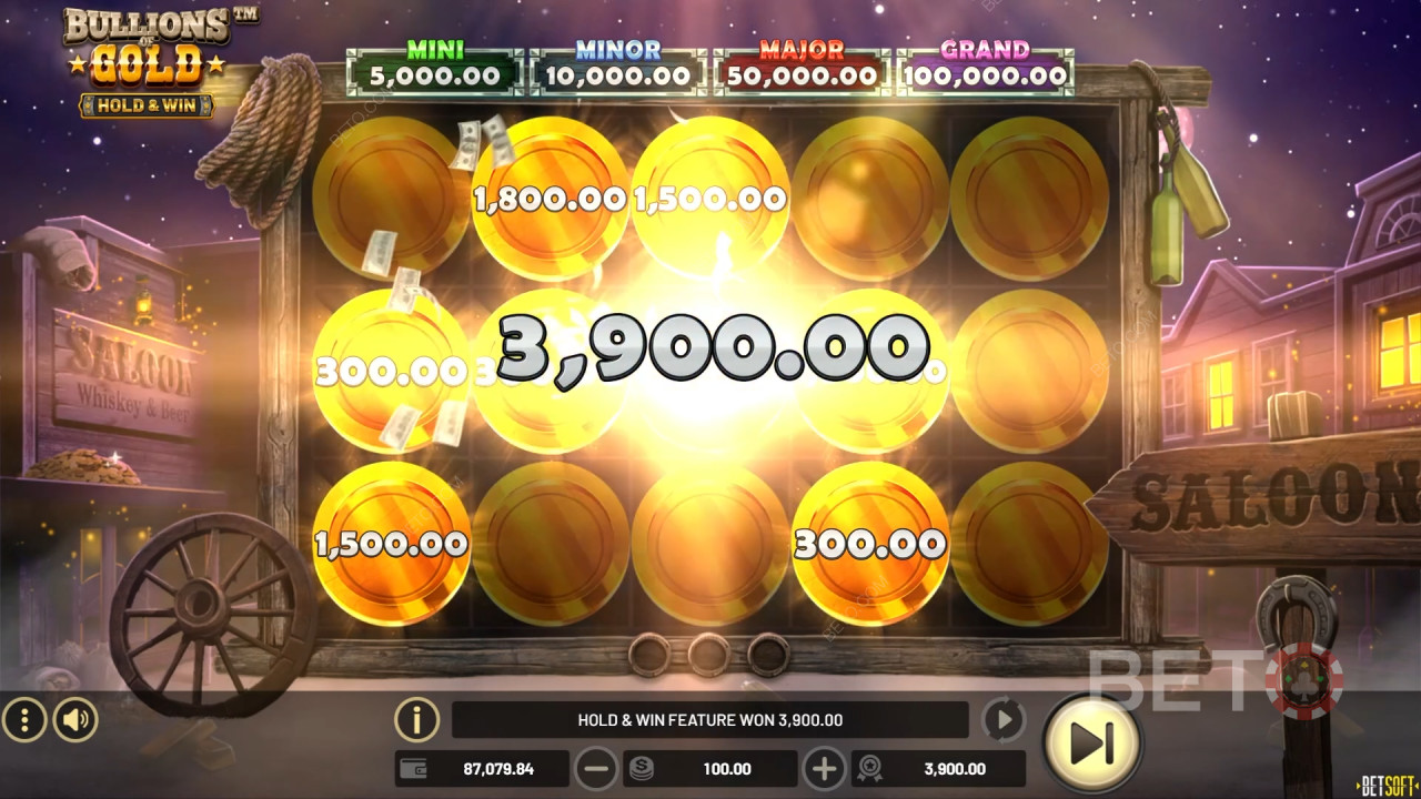 Câștigă 5.000x pariul tău în jocul ca la aparate online Bullions of Gold!