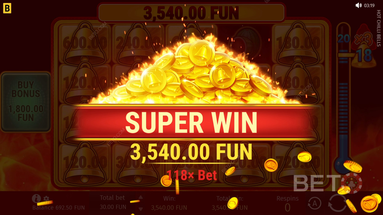 Câștigă de 5.000x pariul tău în Hot Chilli Bells Slot Online!