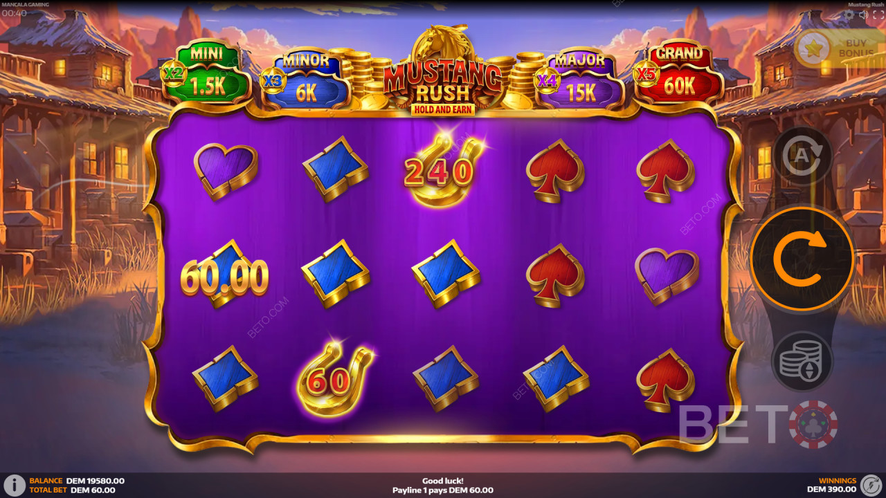 Funcțiile bonus explicate în Mustang Rush de Mancala Gaming