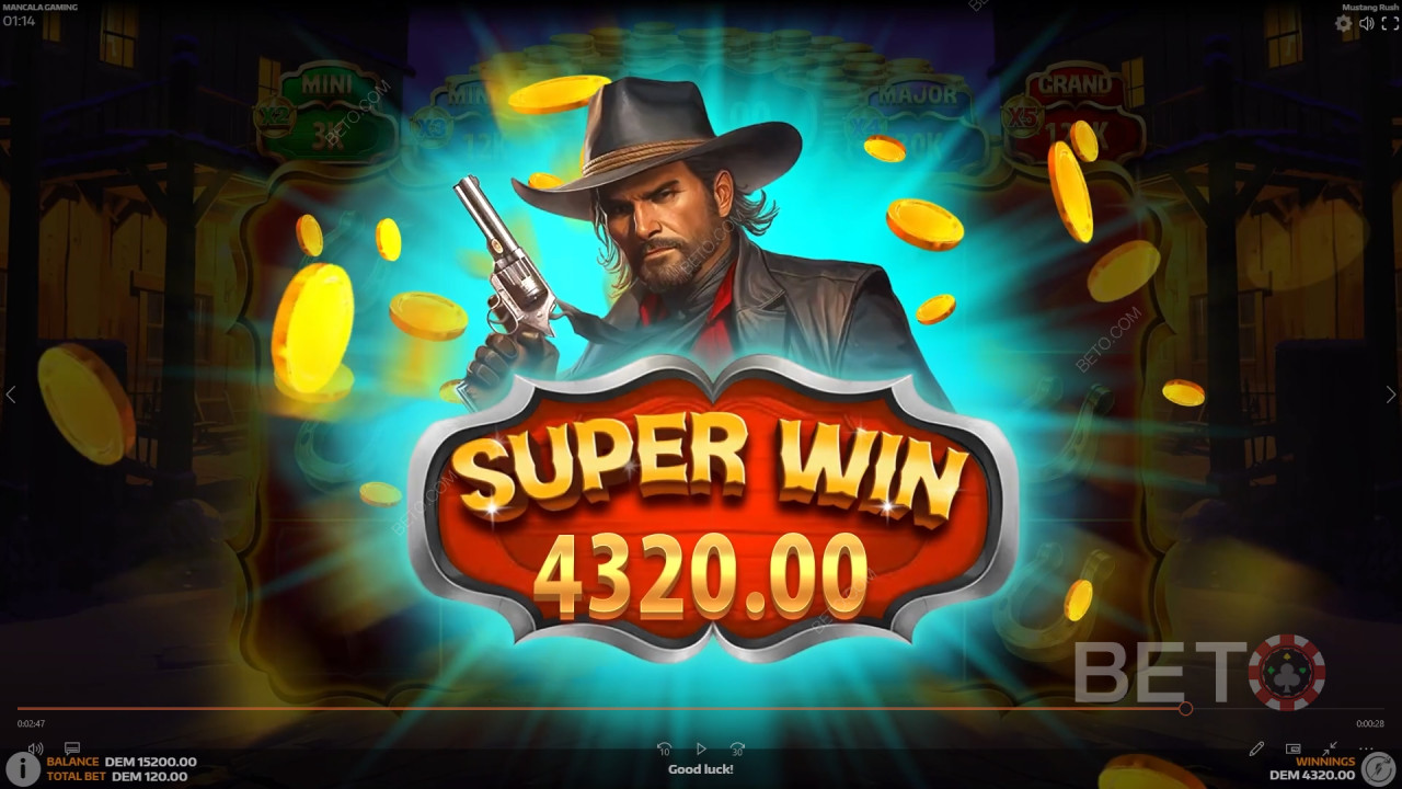 Câștigă 5,105x pariul tău în slotul online Mustang Rush!