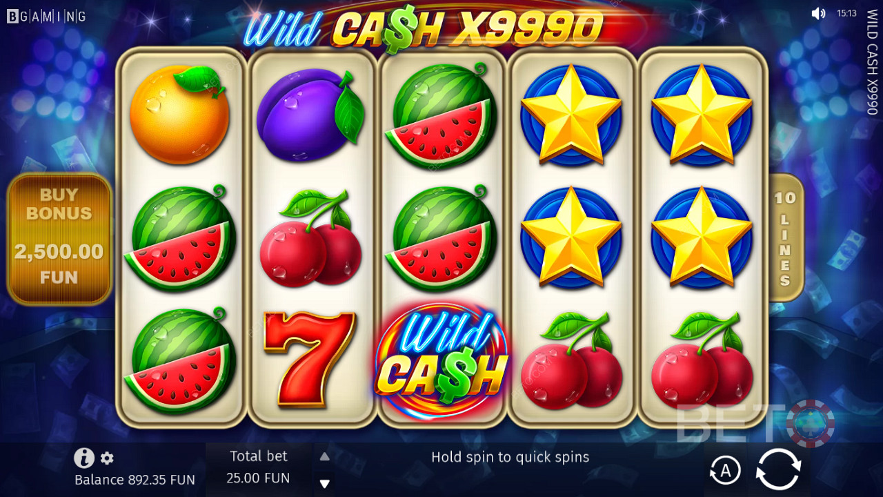Jocul de păcănele Wild Cash x9990 îți va aminti de sloturile clasice