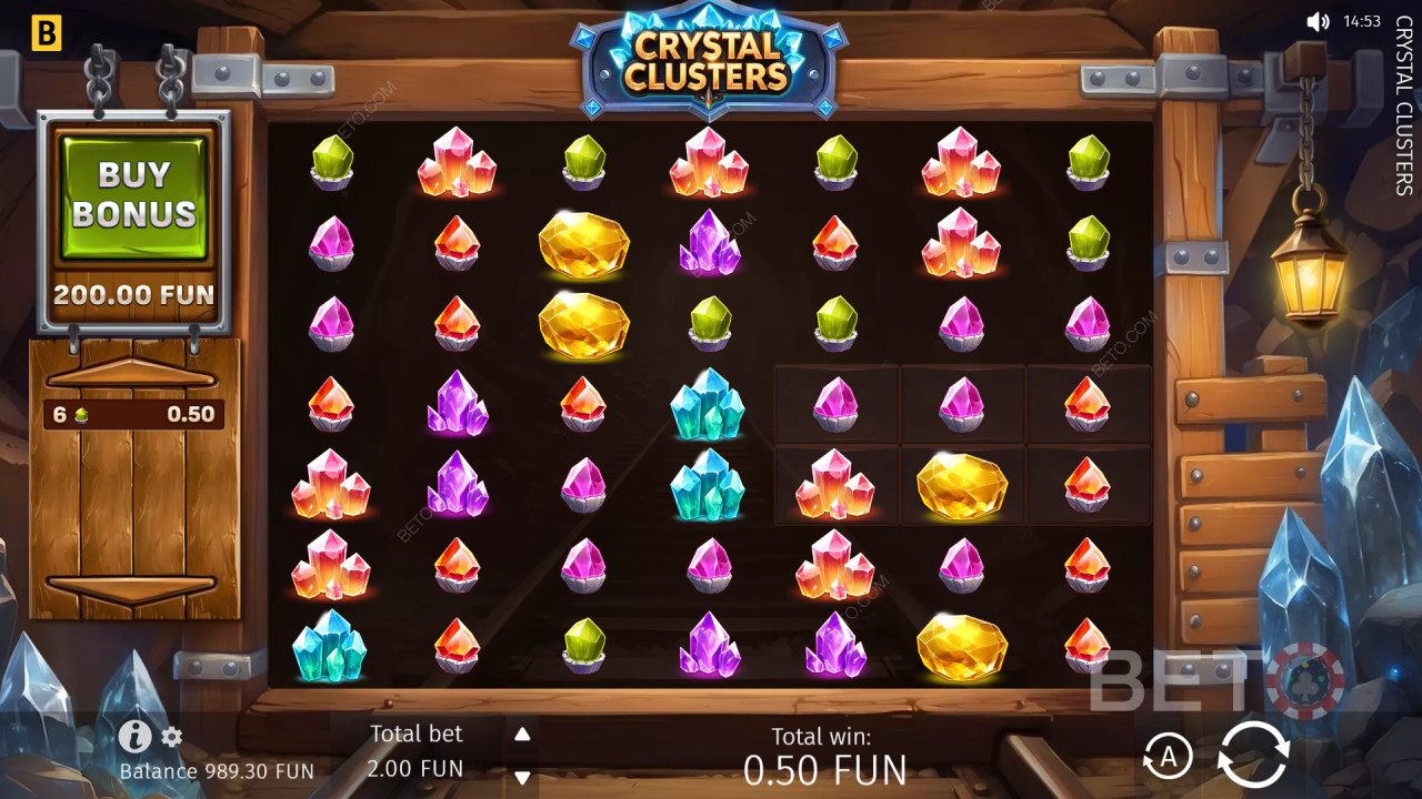 Explicații privind funcțiile bonus din jocul „Crystal Clusters” de la BGaming