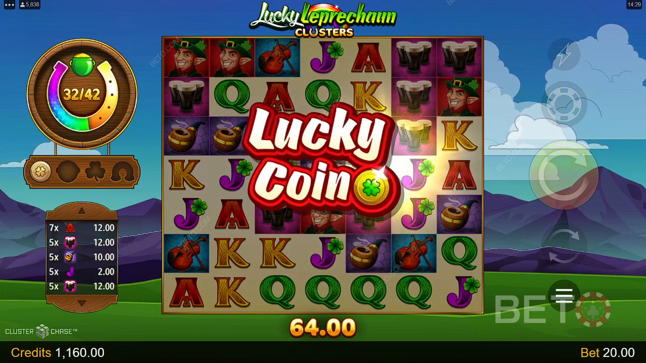 Câștigă de 4.600x pariul tău în slotul video Lucky Leprechaun Clusters!