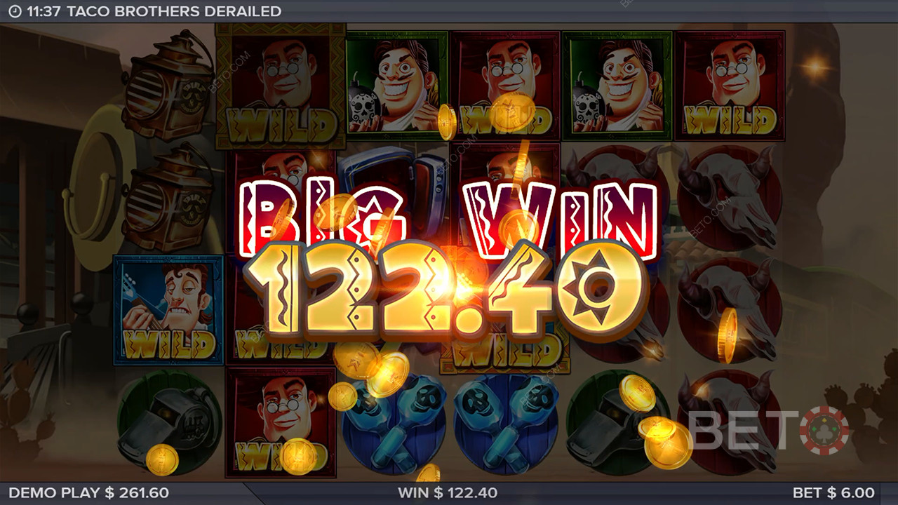 Câștigă 10.000x pariul tău în Taco Brothers Derailed Video Slot!