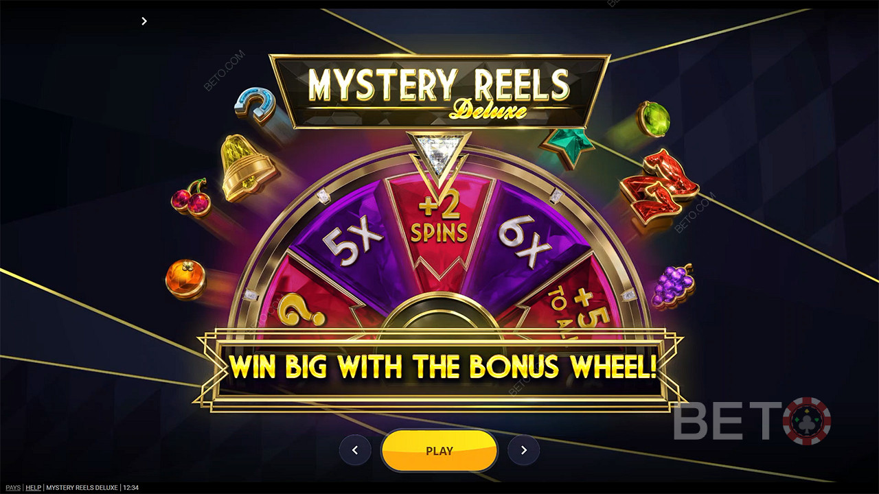 Învârte roata bonus și câștigă recompense masive în slotul Mystery Reels Deluxe