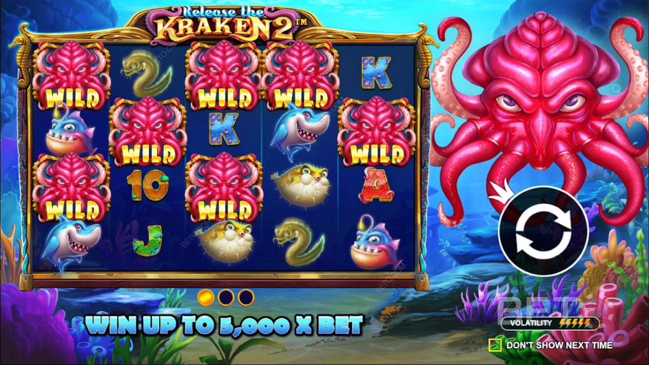 Bucură-te de bonusuri aleatorii în jocul de aparate Release the Kraken 2