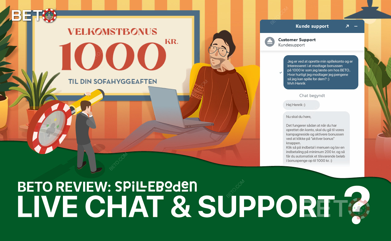 Serviciul clienți Spilleboden - Live Chat