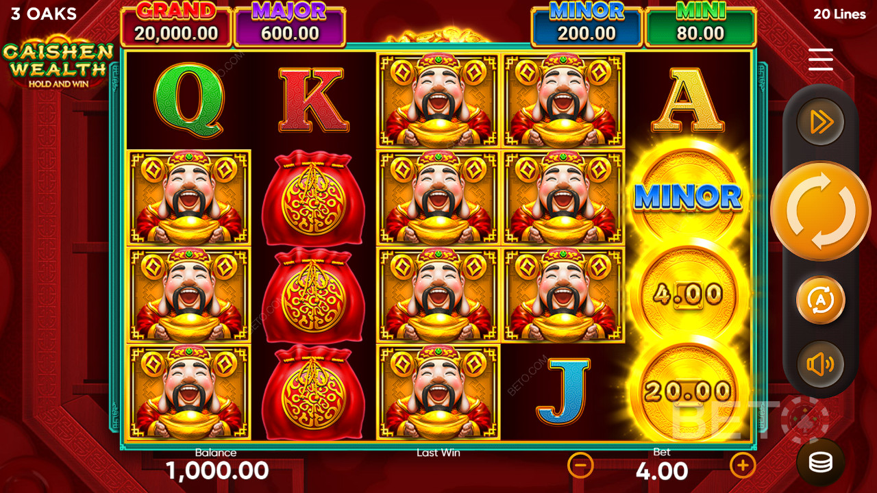 Caishen Wealth Hold and Win Review by BETO Slots