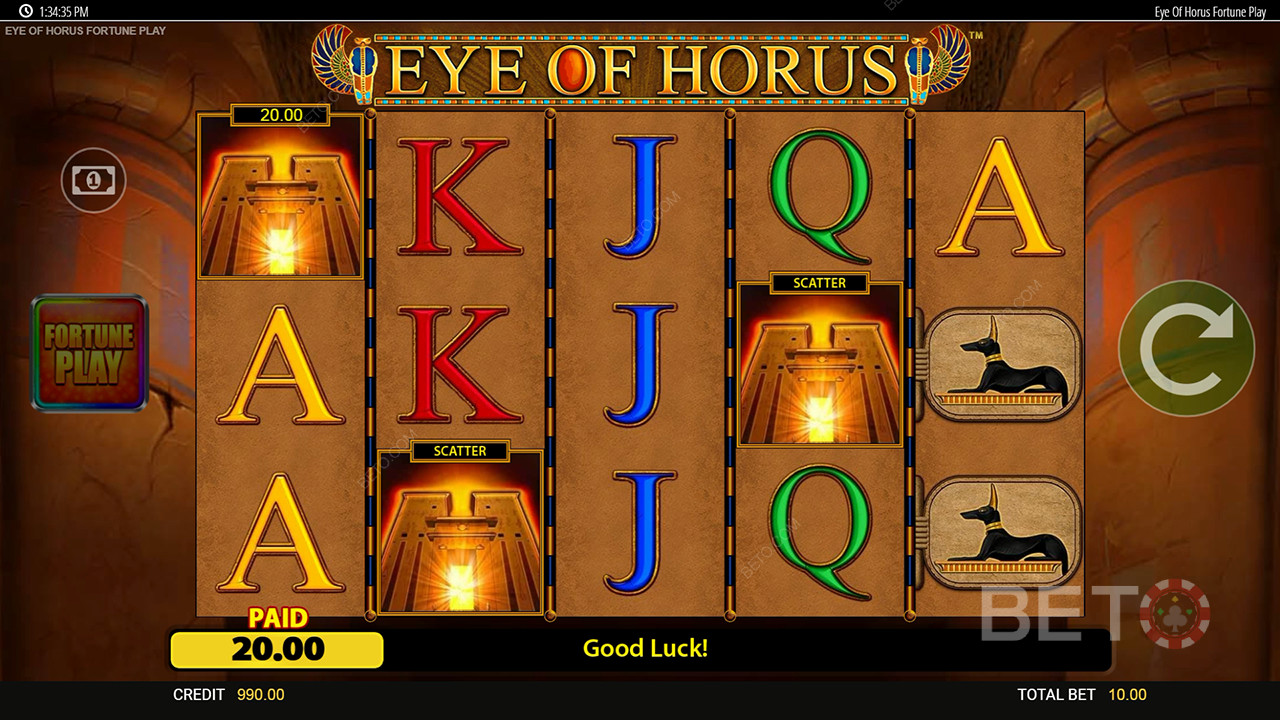 Verdict pentru jocul ca la aparate online Eye of Horus Fortune Play