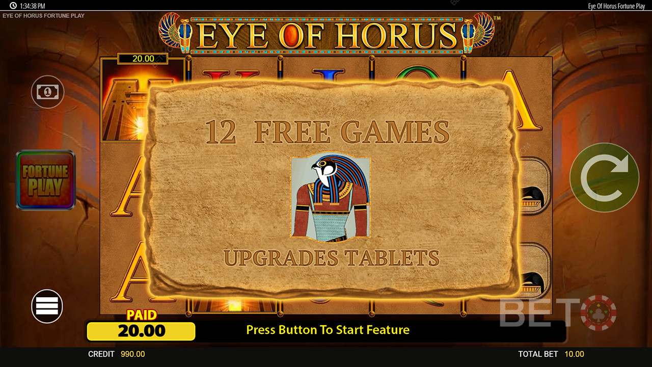 Funcțiile bonus explicate în Eye of Horus Fortune Play by Blueprint