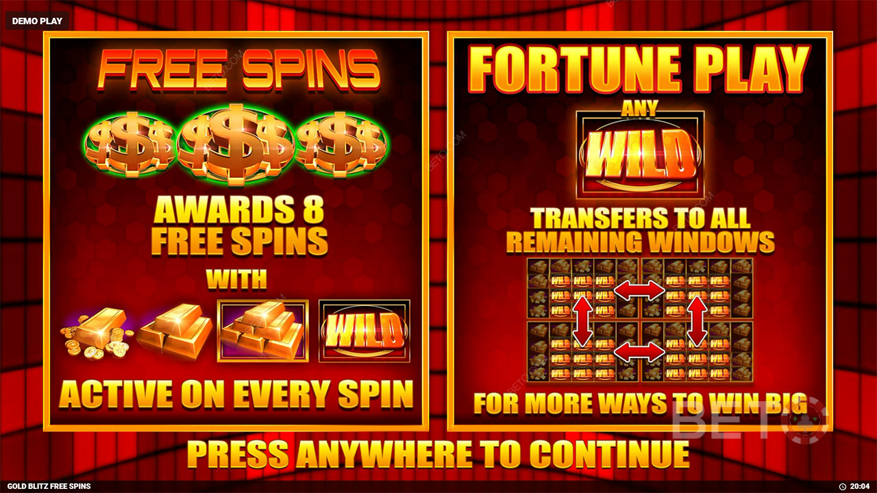 Funcțiile bonus explicate în Gold Blitz Free Spins de Blueprint