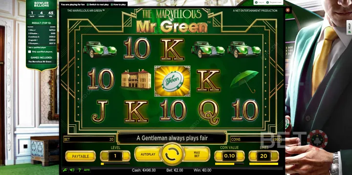 Cel mai bun loc online pentru a juca sloturi online este pe site-ul de jocuri Mr Green.